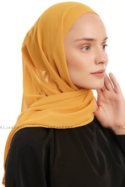 Sahar - Senapsgul One Piece Chiffon Hijab