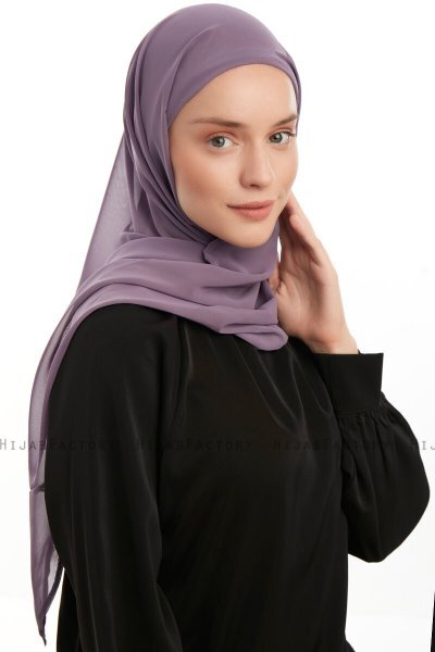 Sahar - Mörklila One Piece Chiffon Hijab