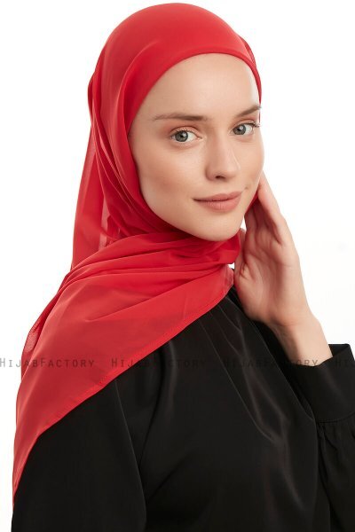 Sahar - Hallonröd One Piece Chiffon Hijab