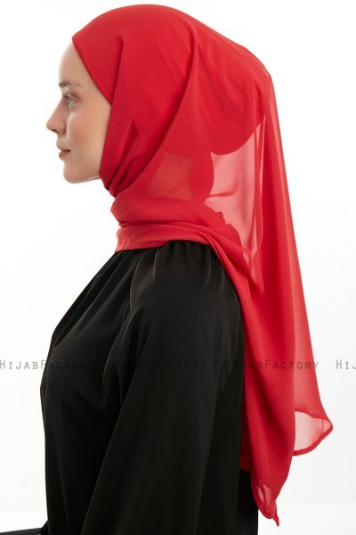 Sahar - Hallonröd One Piece Chiffon Hijab