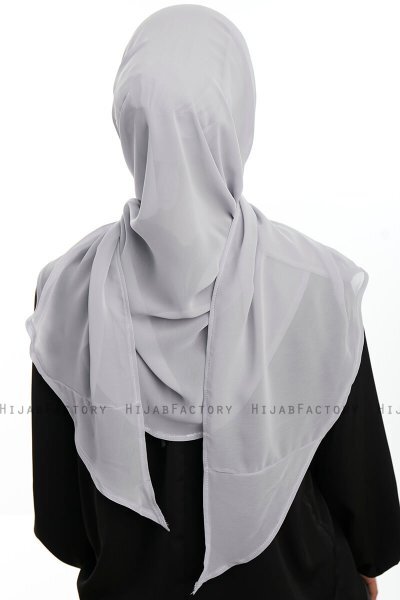 Sahar - Ljusgrå One Piece Chiffon Hijab