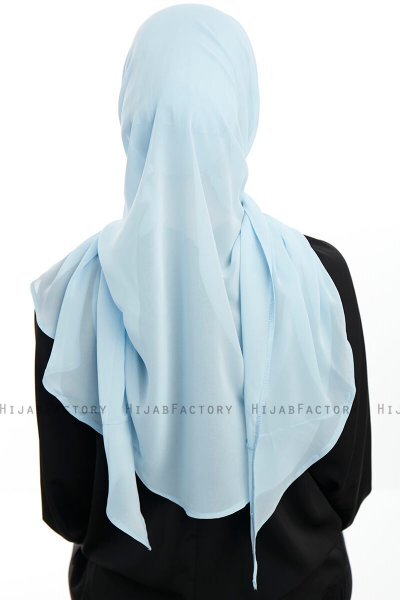Sahar - Ljusblå One Piece Chiffon Hijab