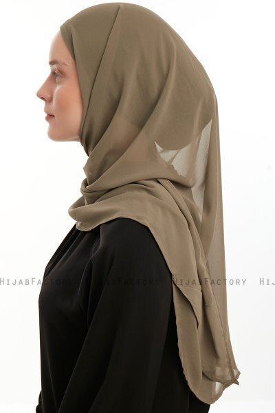 Sahar - Olivgrön One Piece Chiffon Hijab