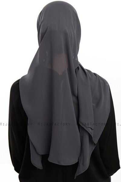 Sahar - Antracit One Piece Chiffon Hijab