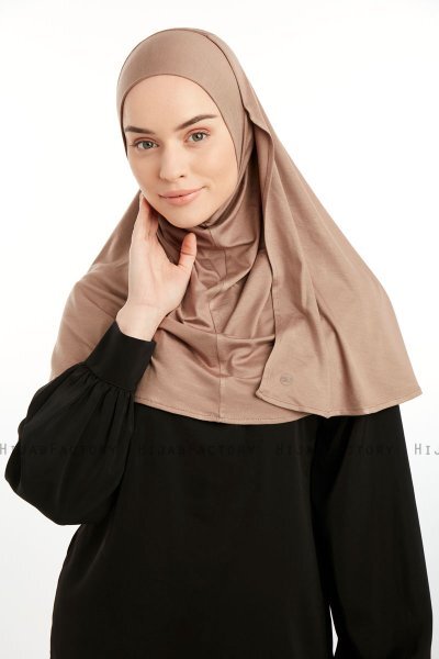 Feriha - Ljusbrun Viskos Turban Hijab
