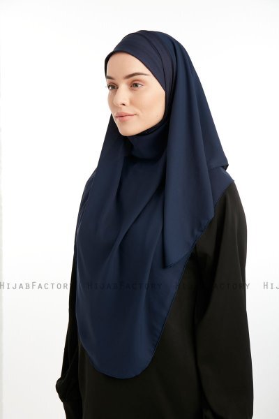 Bengi - Marinblå Micro Krep Turban Hijab