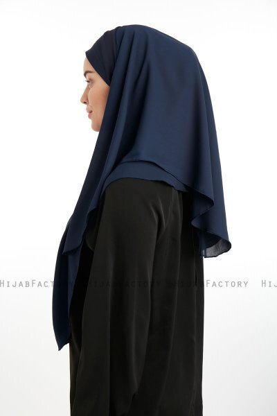 Bengi - Marinblå Micro Krep Turban Hijab