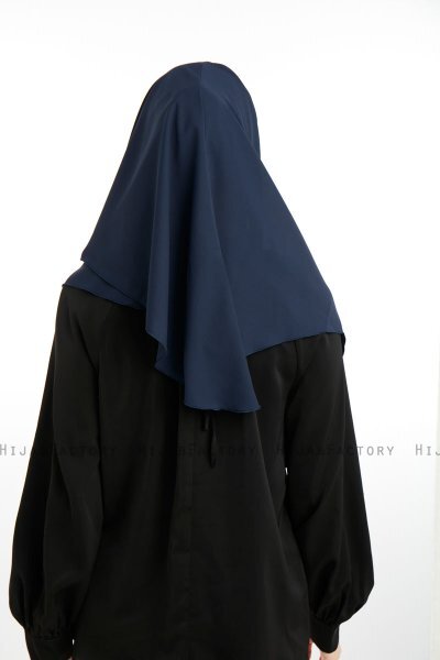 Bengi - Marinblå Micro Krep Turban Hijab