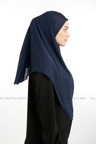 Bengi - Marinblå Micro Krep Turban Hijab