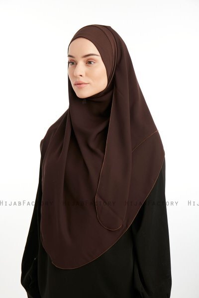 Bengi - Brun Micro Krep Turban Hijab