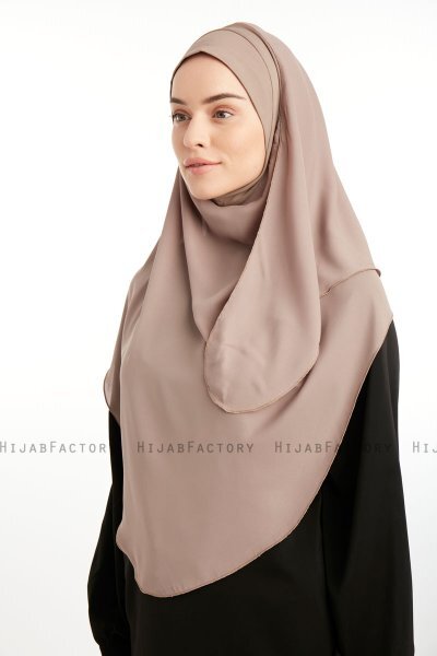 Bengi - Mörk Taupe Micro Krep Turban Hijab