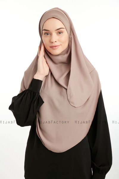 Bengi - Mörk Taupe Micro Krep Turban Hijab