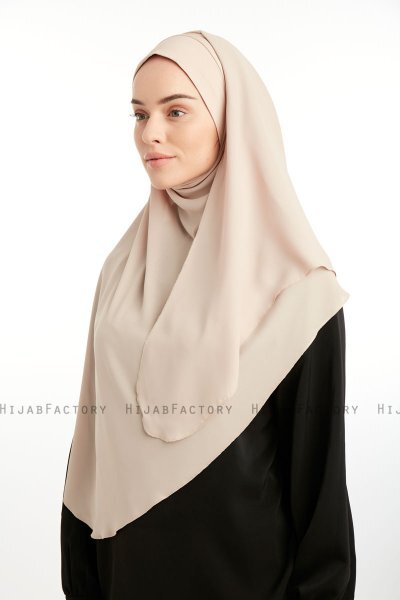 Bengi - Ljus Taupe Micro Krep Turban Hijab