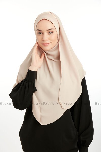 Bengi - Ljus Taupe Micro Krep Turban Hijab