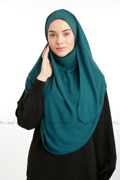 Bengi - Mörkgrön Micro Krep Turban Hijab