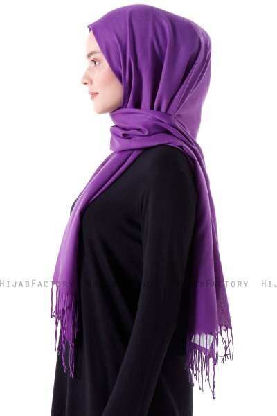 Demet - Mörklila Pashmina Hijab