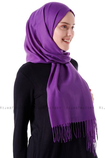 Demet - Mörklila Pashmina Hijab