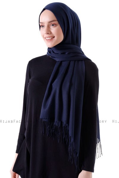 Demet - Marinblå Pashmina Hijab