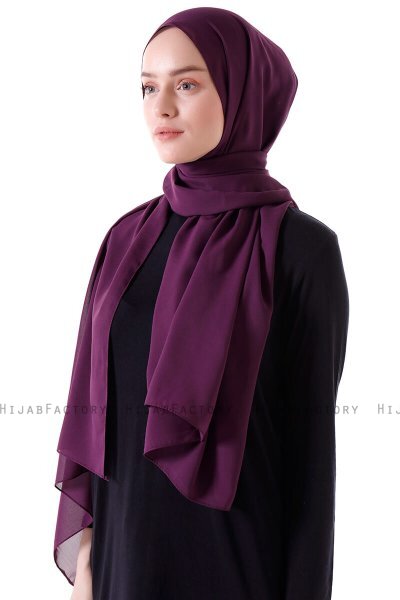 Hadise - Mörklila Chiffon Hijab