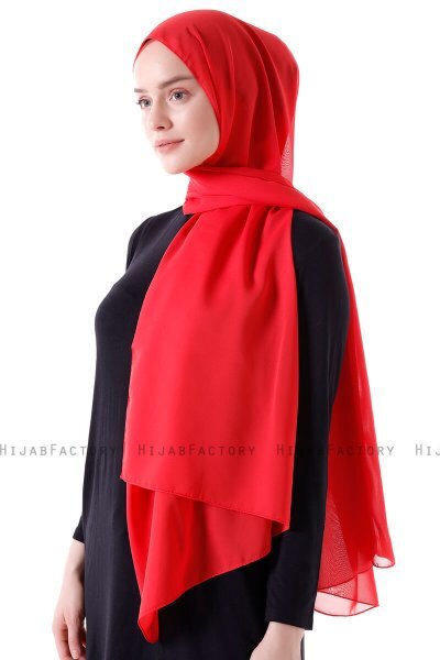 Hadise - Hallonröd Chiffon Hijab