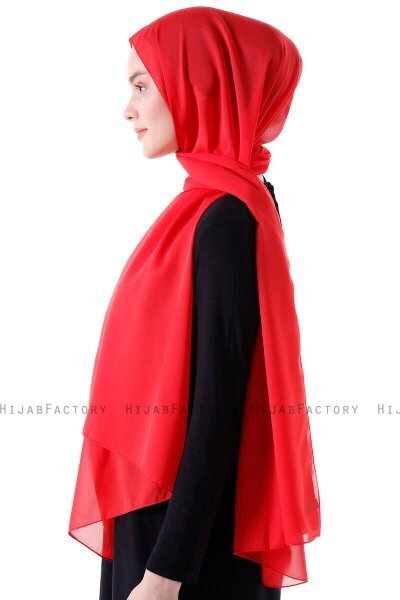 Hadise - Hallonröd Chiffon Hijab