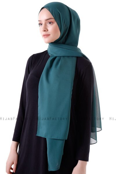 Hadise - Mörkgrön Chiffon Hijab