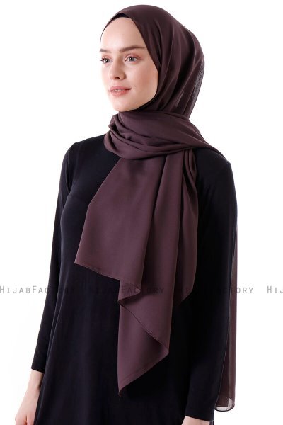 Hadise - Mörkbrun Chiffon Hijab