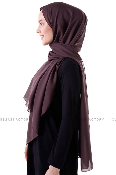 Hadise - Mörkbrun Chiffon Hijab