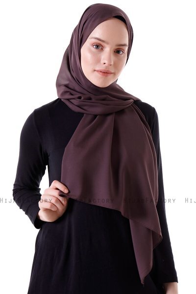 Hadise - Mörkbrun Chiffon Hijab