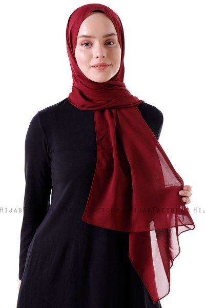 Hadise - Mörk Bordeaux Chiffon Hijab