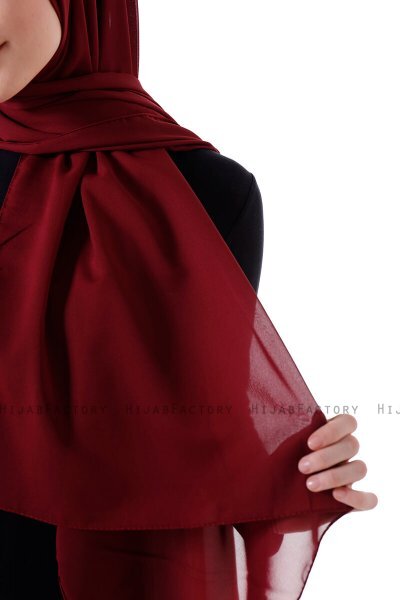 Hadise - Mörk Bordeaux Chiffon Hijab