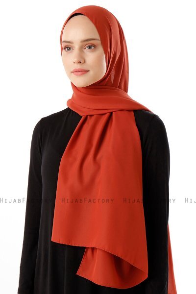 Hadise - Tegelröd Chiffon Hijab
