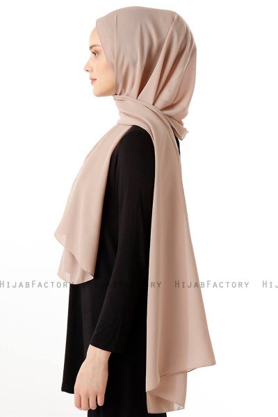 Hadise - Mörk Beige Chiffon Hijab