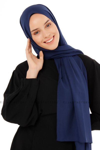 Esra - Marinblå Chiffon Hijab
