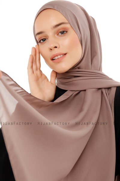 Esra - Mörk Taupe Chiffon Hijab