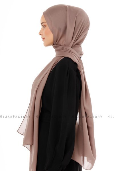 Esra - Mörk Taupe Chiffon Hijab