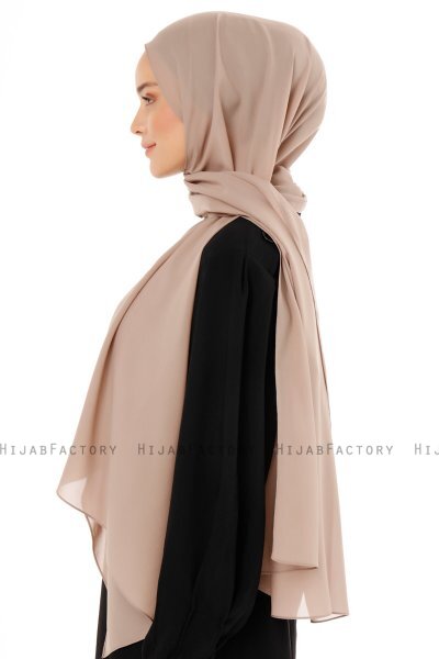 Esra - Ljus Taupe Chiffon Hijab