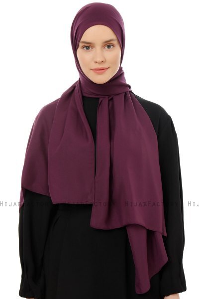 Esra - Mörklila Chiffon Hijab