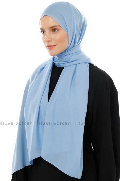 Esra - Ljusblå Chiffon Hijab