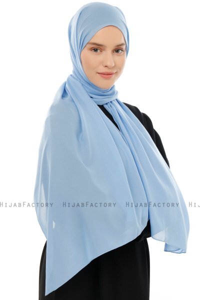 Esra - Ljusblå Chiffon Hijab
