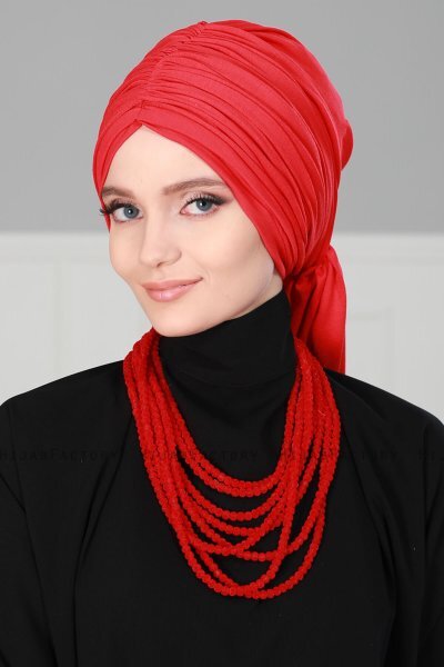 Amy - Röd Bomull Turban - Ayse Turban