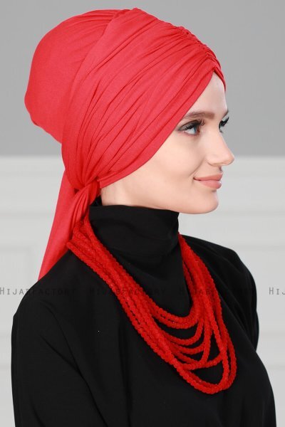 Amy - Röd Bomull Turban - Ayse Turban