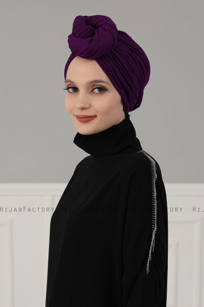 Amy - Lila Bomull Turban - Ayse Turban
