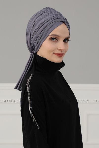 Amy - Grå Bomull Turban - Ayse Turban