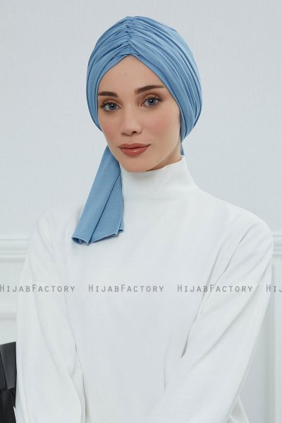 Amy - Sky Blue Bomull Turban