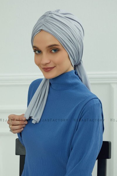 Amy - Ljusgrå Bomull Turban