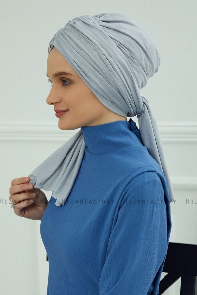 Amy - Ljusgrå Bomull Turban