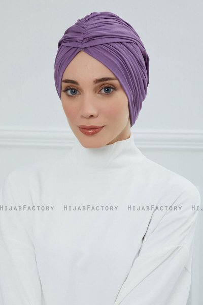 Amy - Violet Bomull Turban