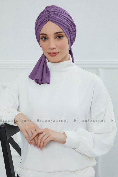 Amy - Violet Bomull Turban