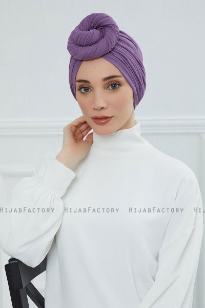 Amy - Violet Bomull Turban